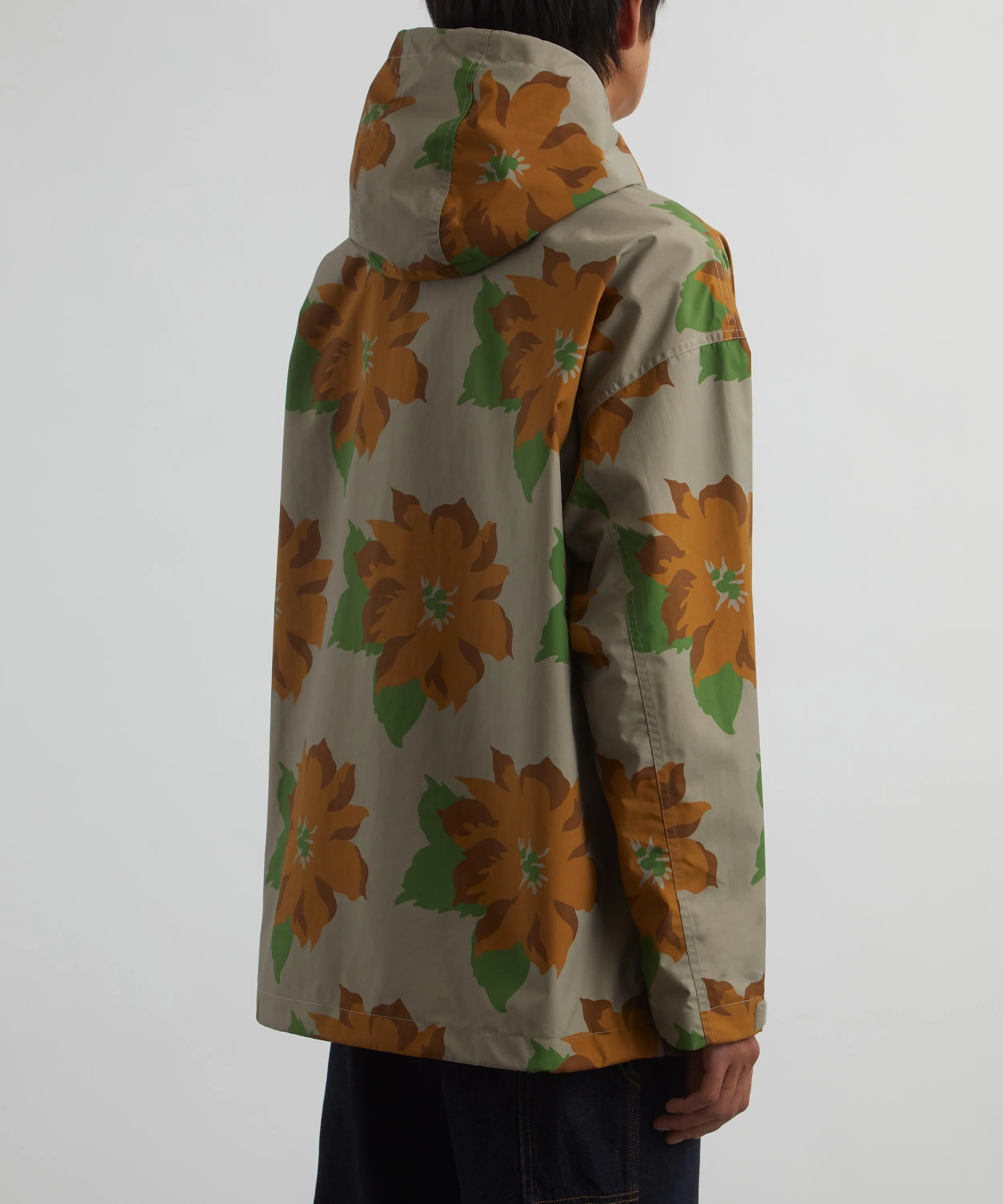 Nylon Floral Hooded Jacket