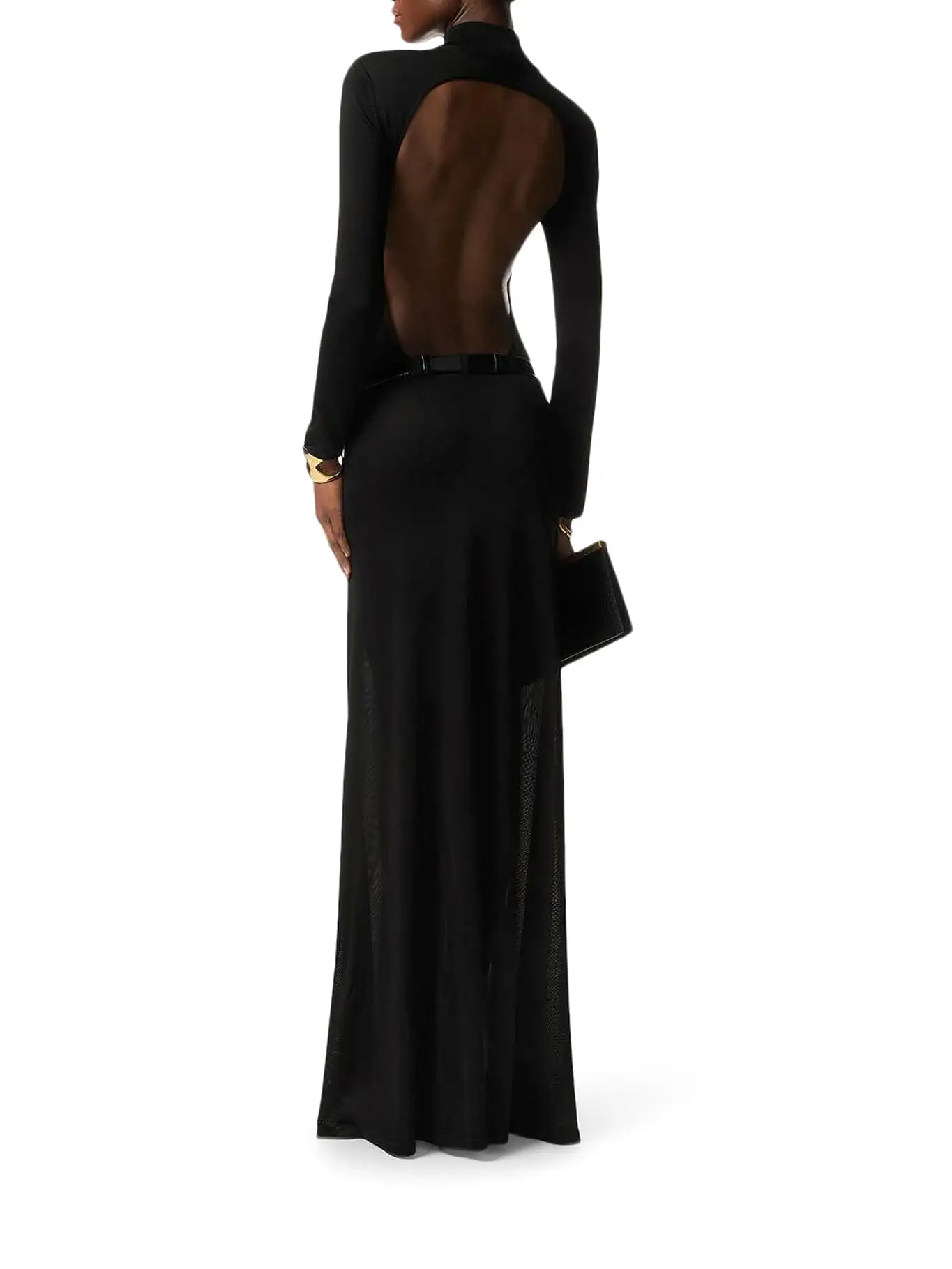 OPEN BACK KNIT EVENING DRESS