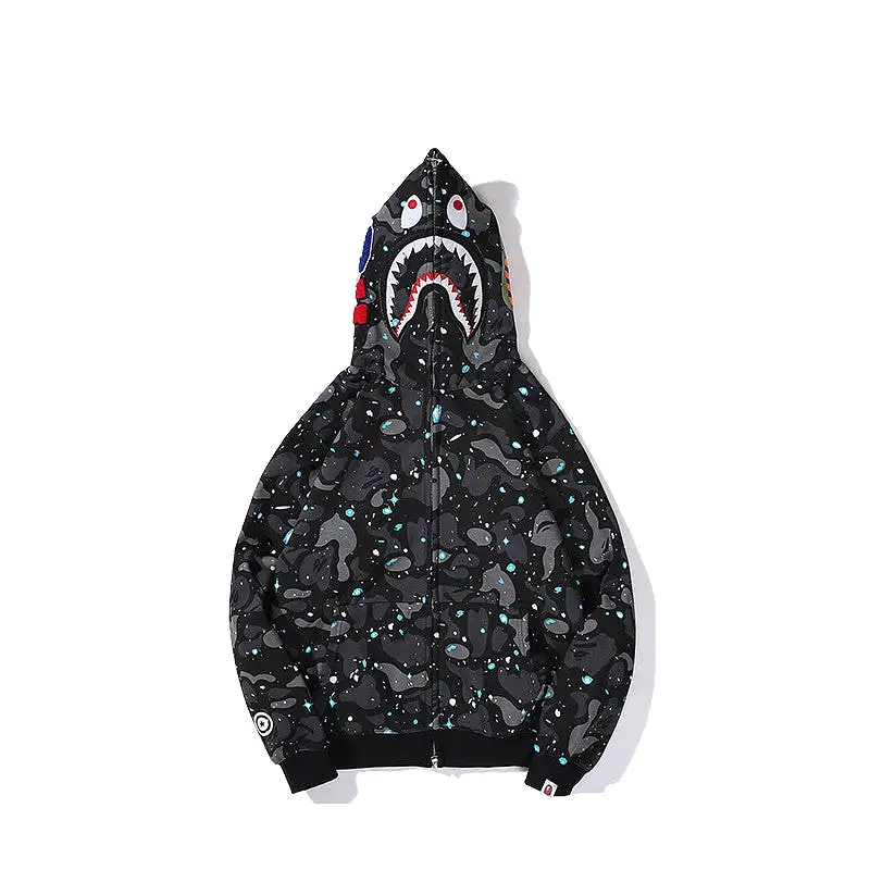 Padded Camouflage Luminous Zipper Hoodies