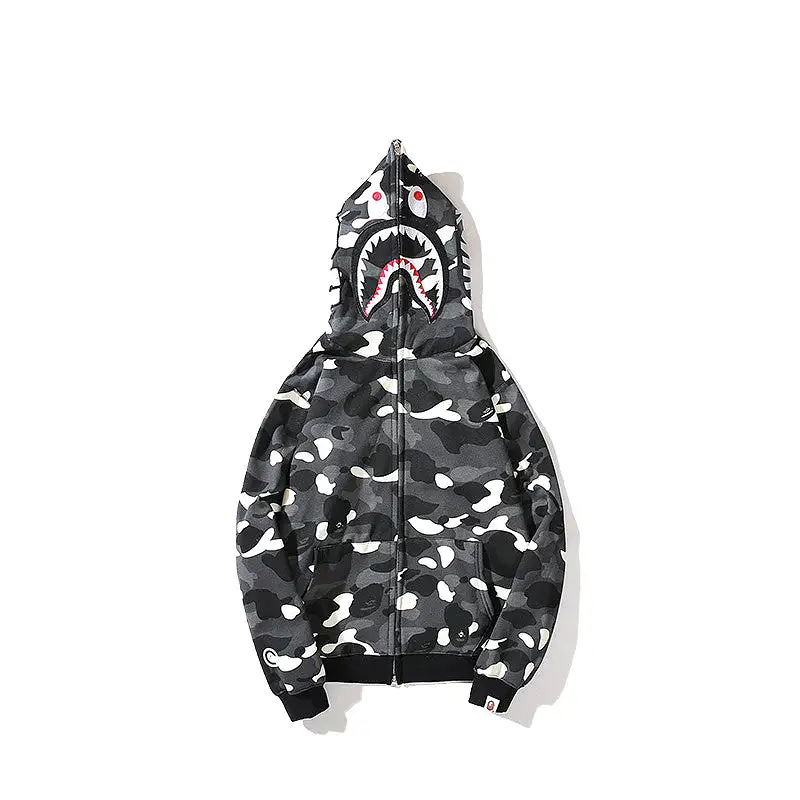 Padded Camouflage Luminous Zipper Hoodies