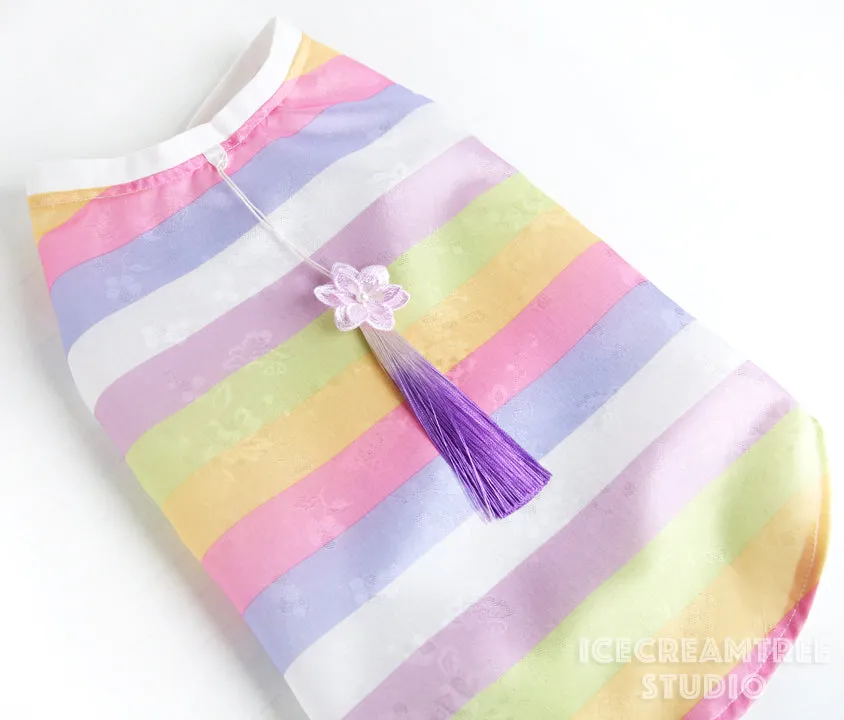 Pastel Saekdong Hanbok Outfit Set - Pet Clothing