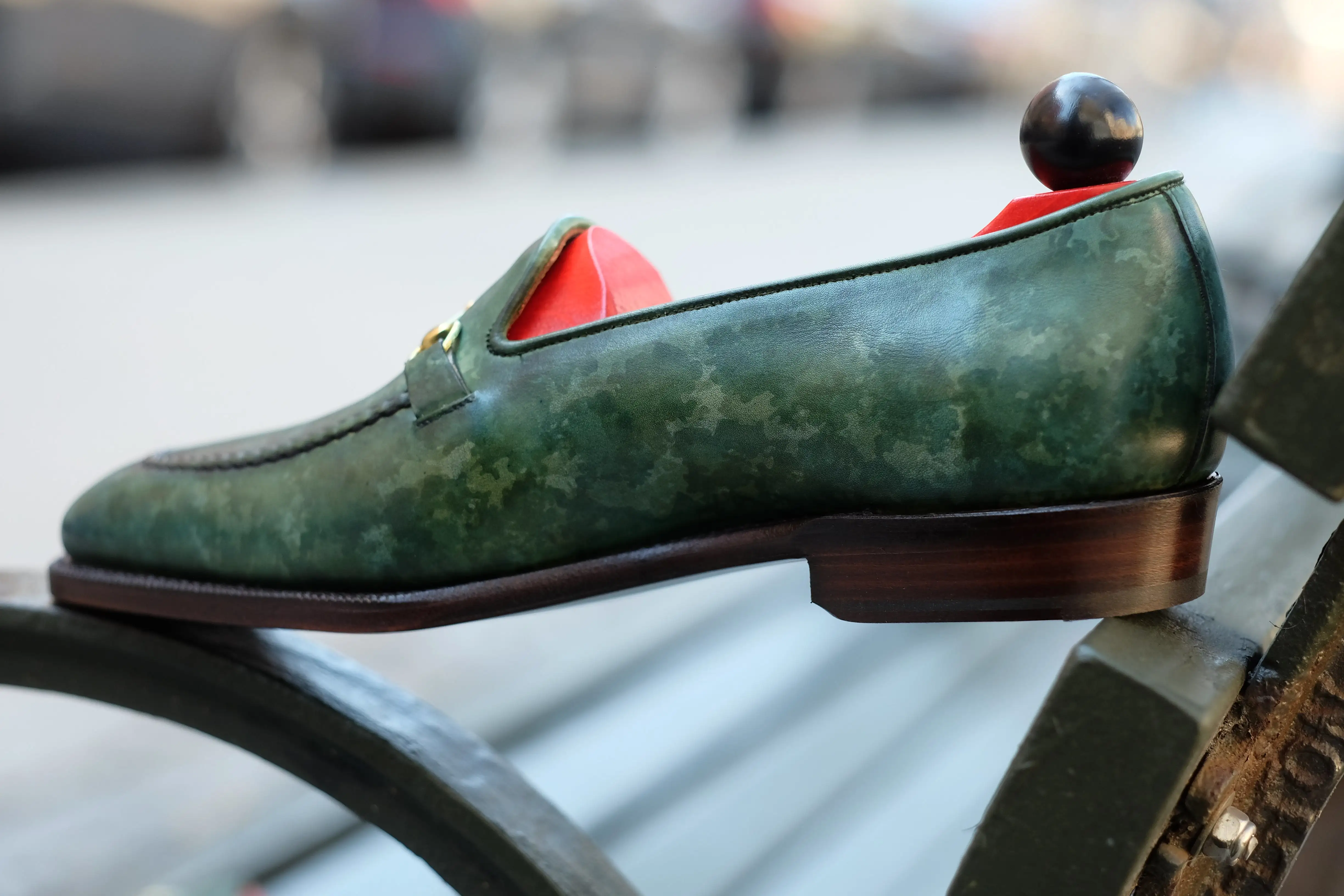 Pike - MTO - Forest Green Marble Patina - LPB Last - Single Leather Sole