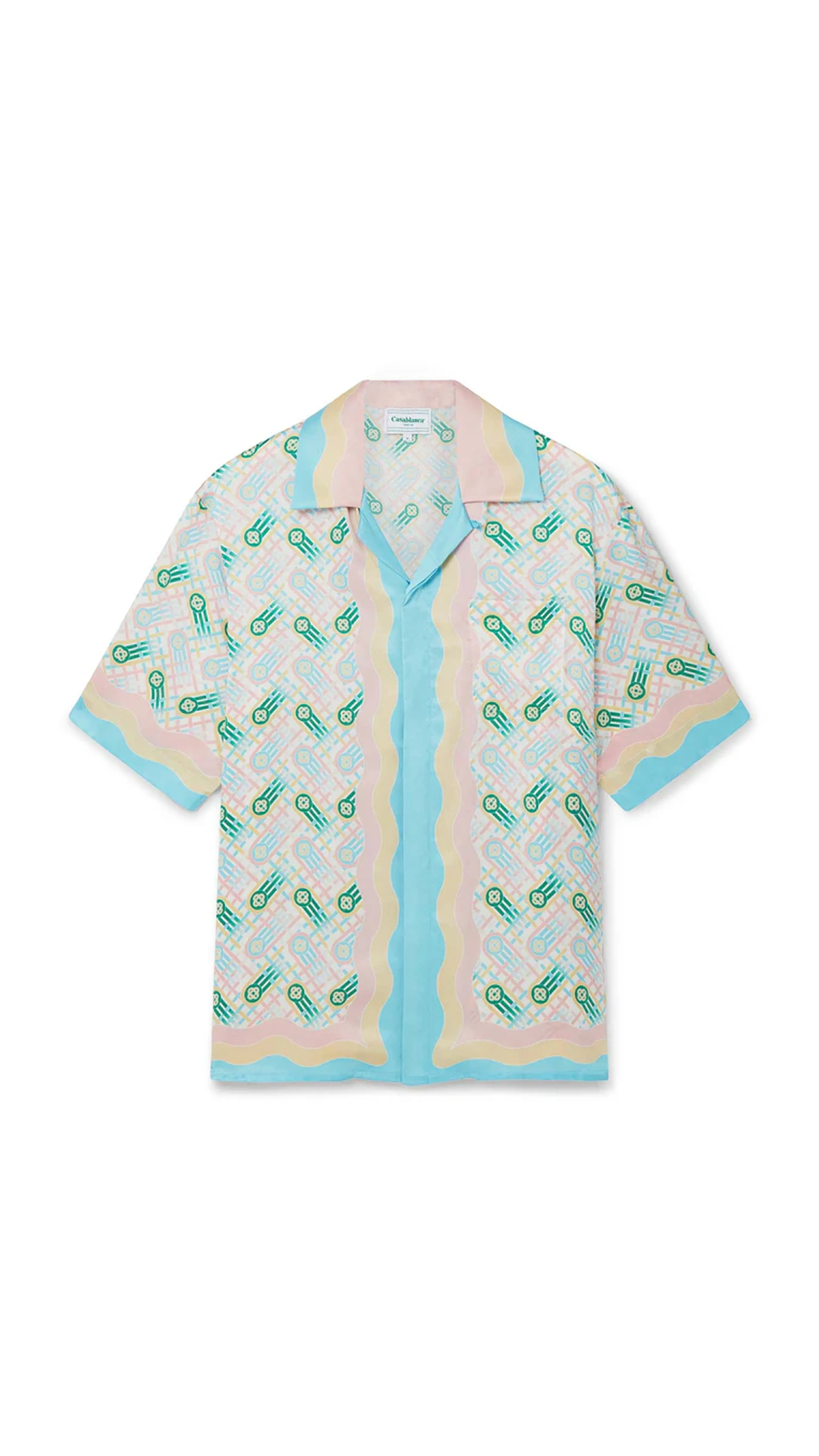 Ping Pong Silk Shirt - Blue\Whire\Pink