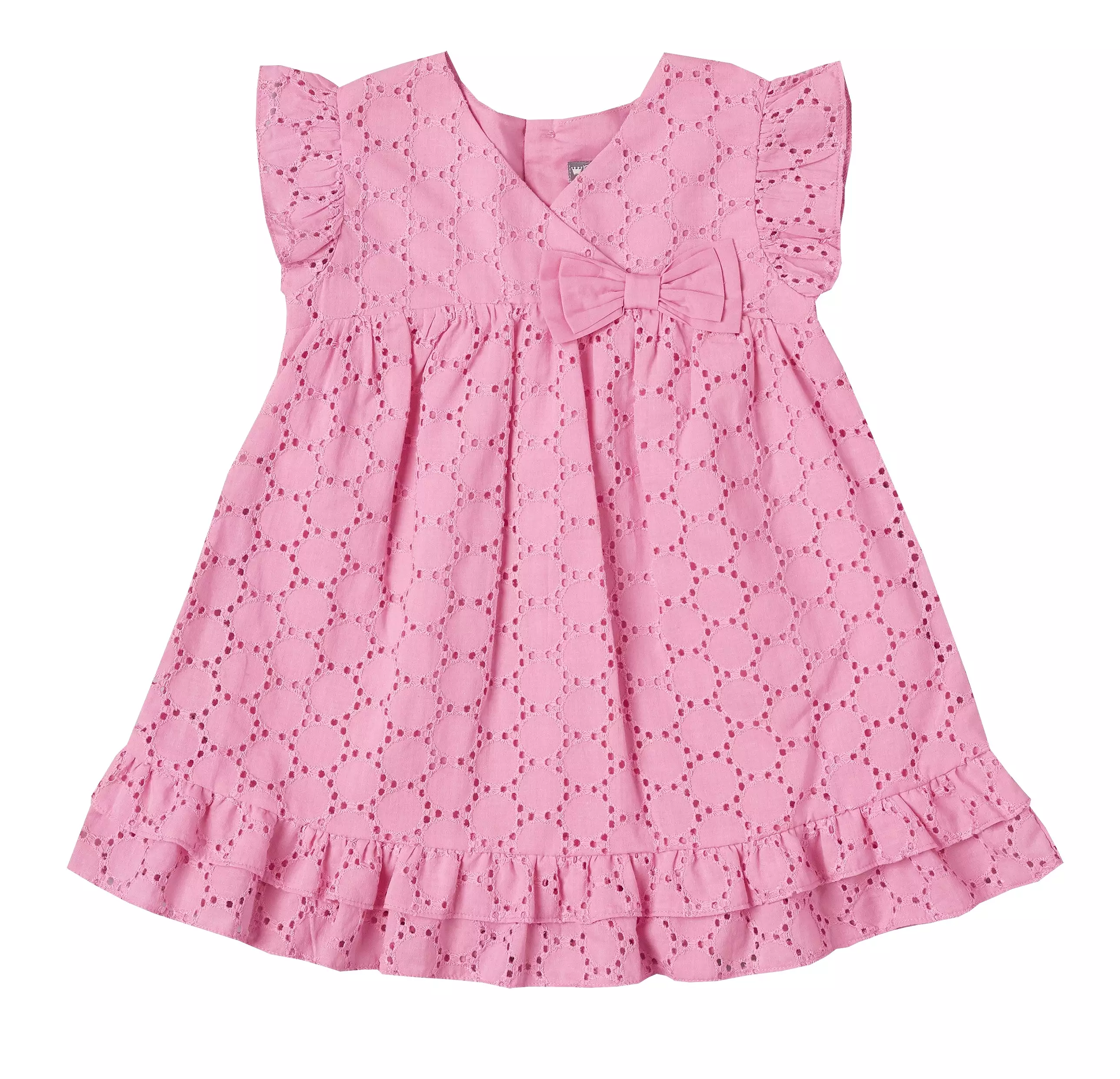 Pink Eyelet Ruffle Dress