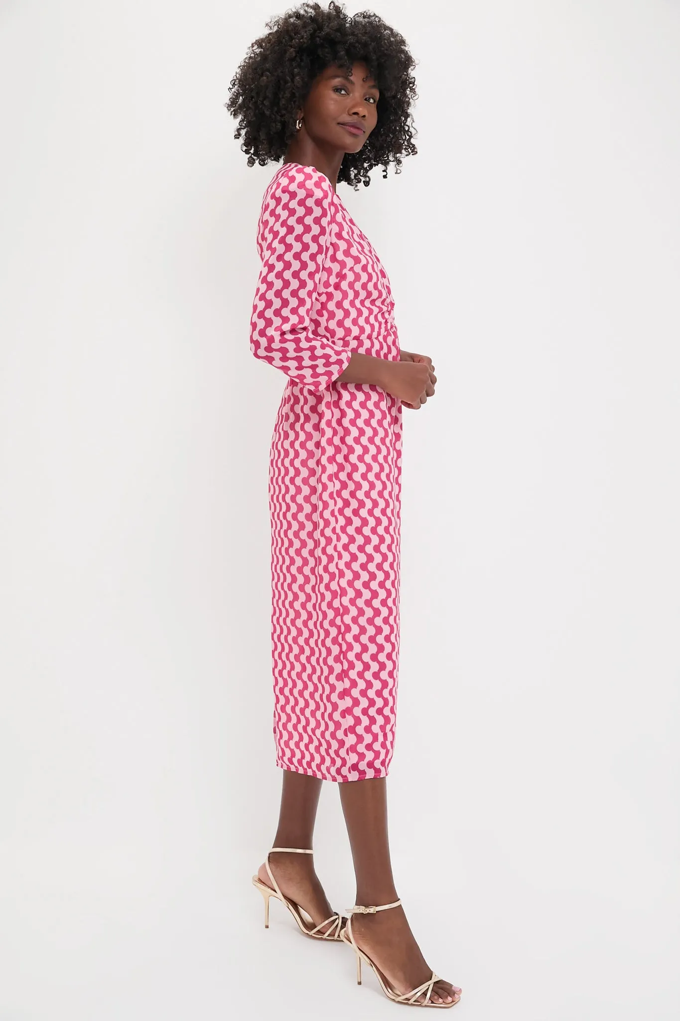 Pink Geo Stripe Cut-Out Cosmina Dress