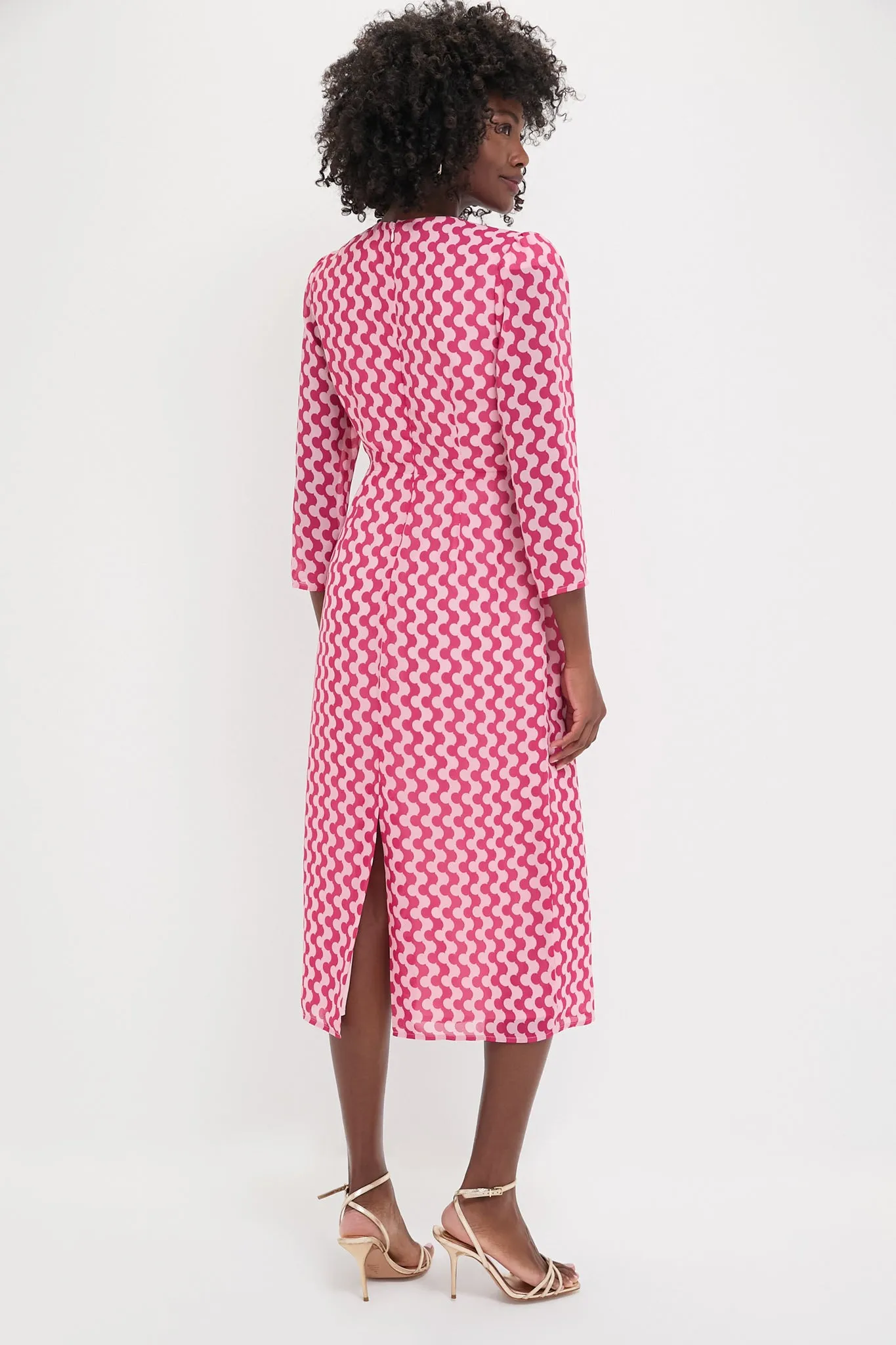 Pink Geo Stripe Cut-Out Cosmina Dress