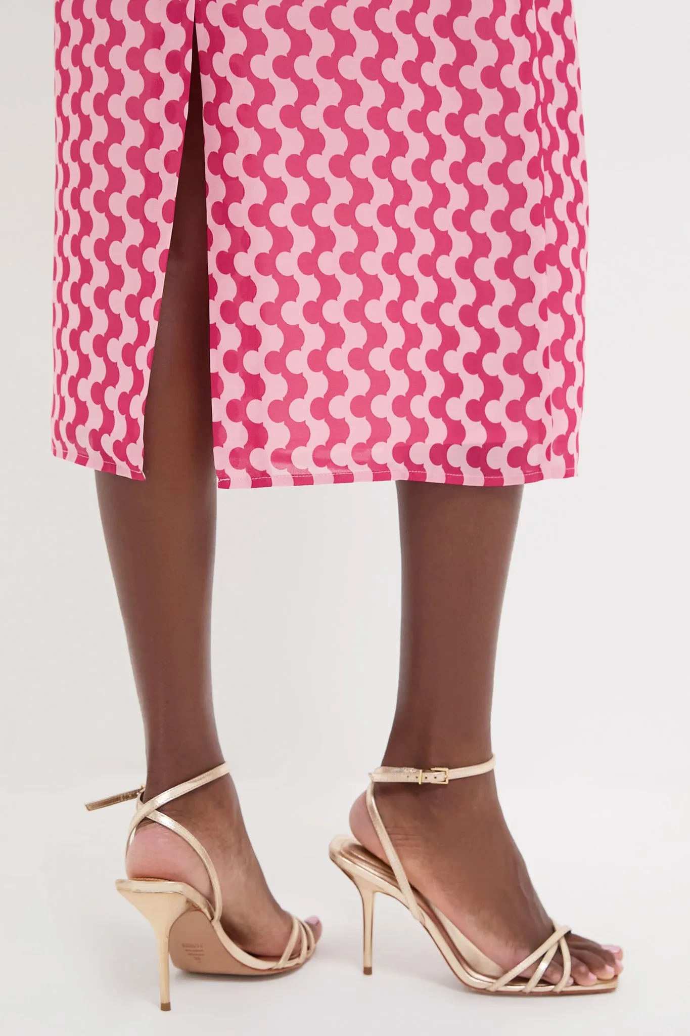 Pink Geo Stripe Cut-Out Cosmina Dress