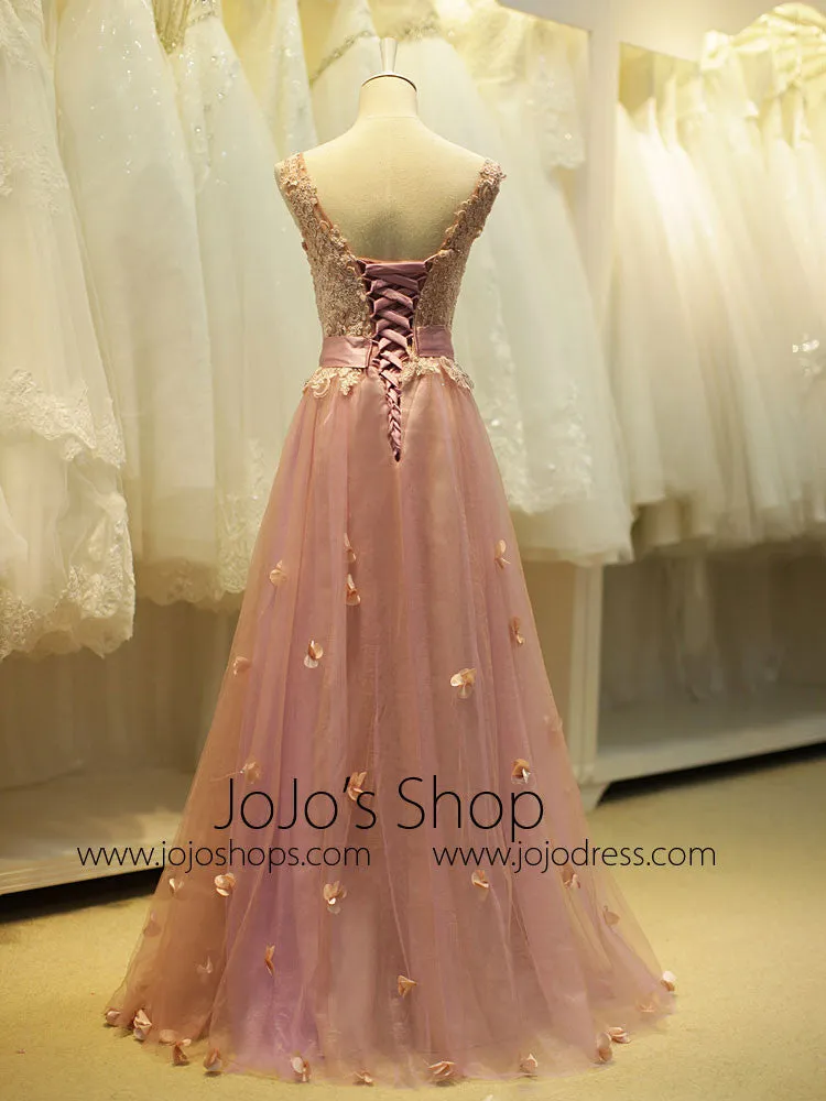 Pink Lace Fairy Tale Prom Formal Evening Dress YW1720