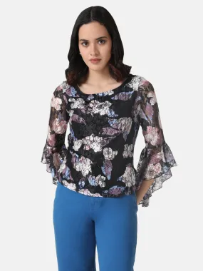 Printed Bell Sleeves Top