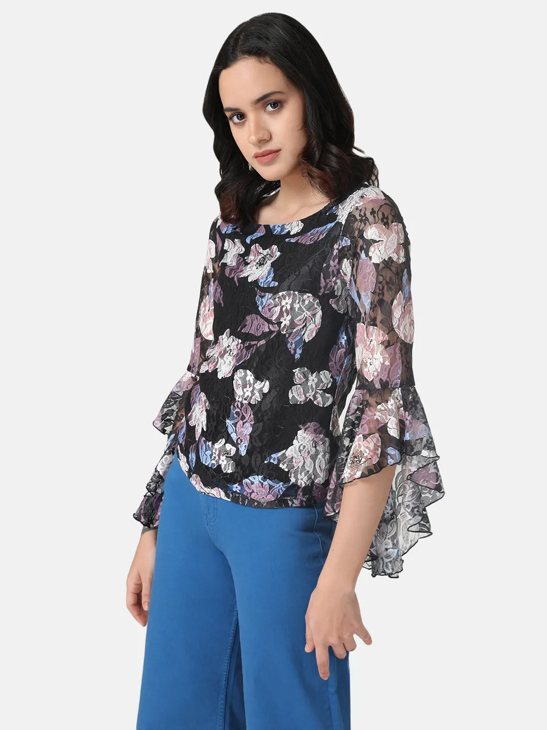 Printed Bell Sleeves Top