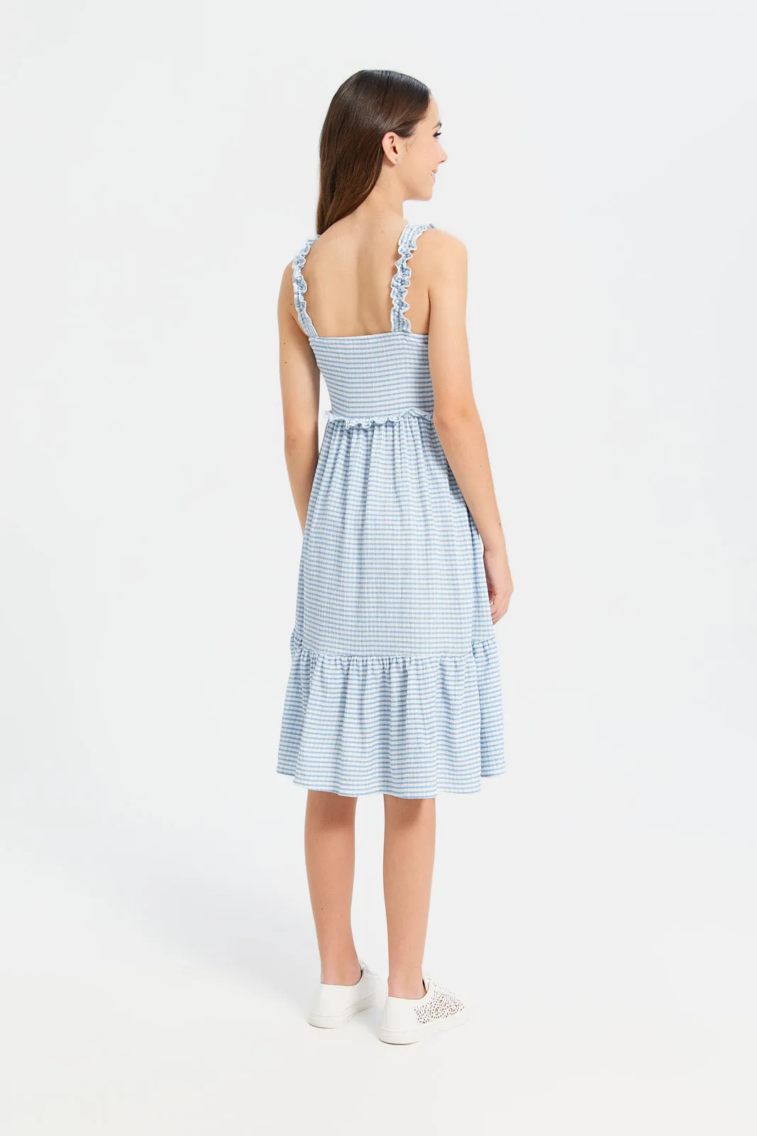 Senior Girls Blue Checkered Dress