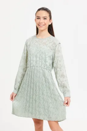 Senior Girls Mint Textured Dress