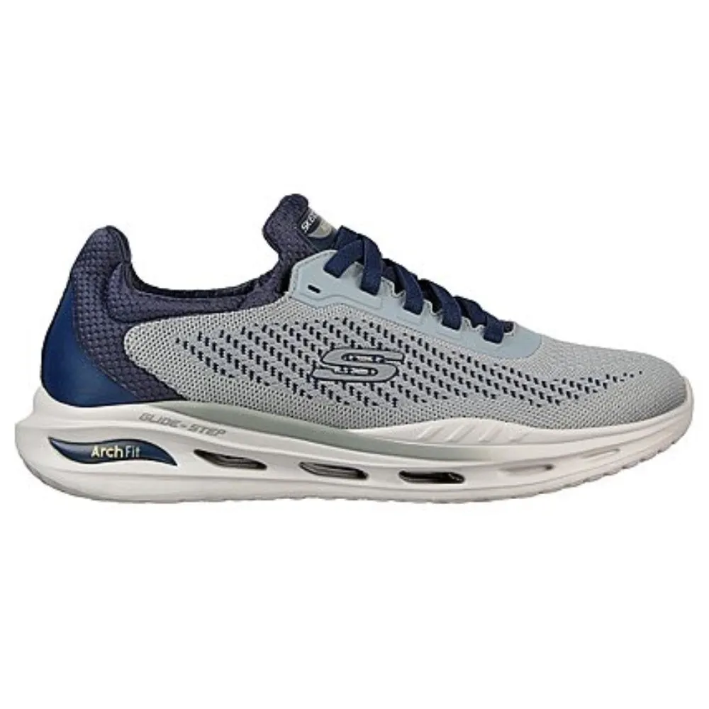 SKECHERS Men's Arch Fit Orvan-Trayver Running Shoe (Gray/Navy)