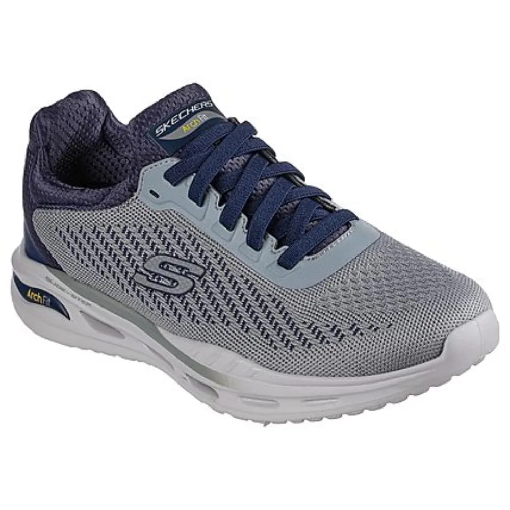 SKECHERS Men's Arch Fit Orvan-Trayver Running Shoe (Gray/Navy)