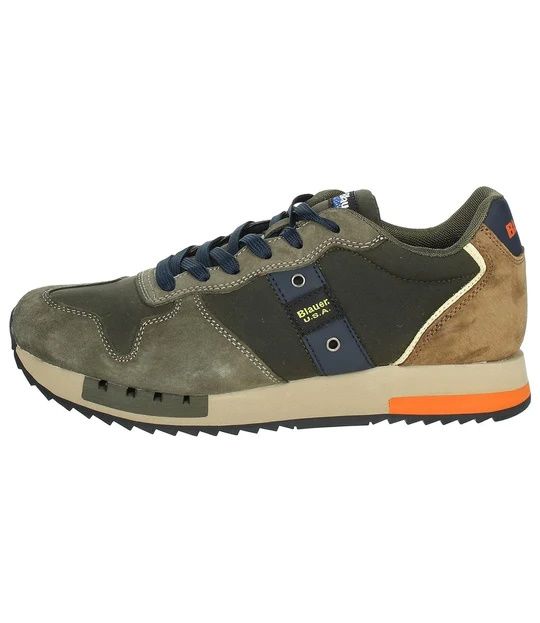 SNEAKERS BLAUER UOMO  WAXED CANVAS RUNNING F3QUEENS01/WAX MIL/BRW