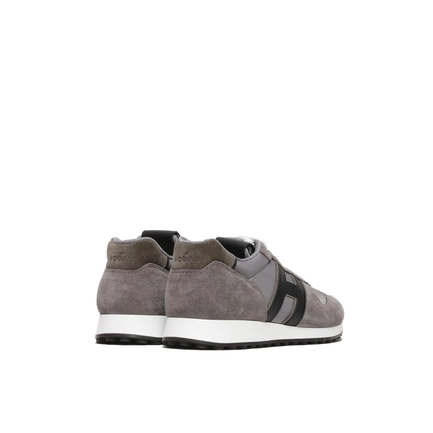 Sneakers H429 running in suede e tessuto tecnico grigio