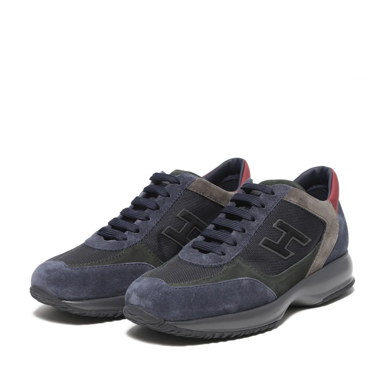 Sneakers Interactive realizzata in suede e tessuto tecnico blu