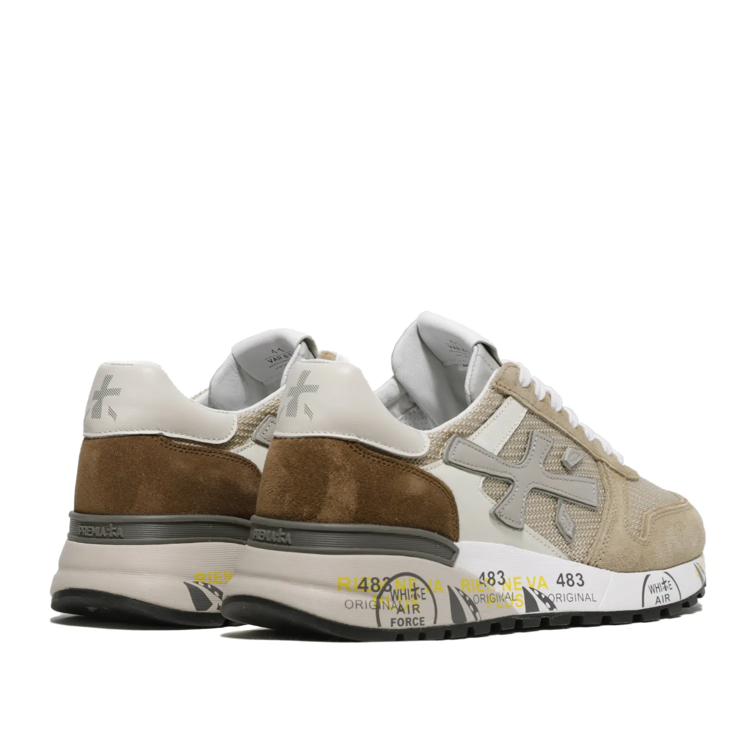 Sneakers Mick in suede e tessuto tecnico beige