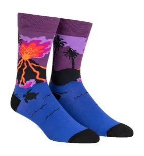 SOCK it to me Men's Crew Socks (Prints) - Volcanoes