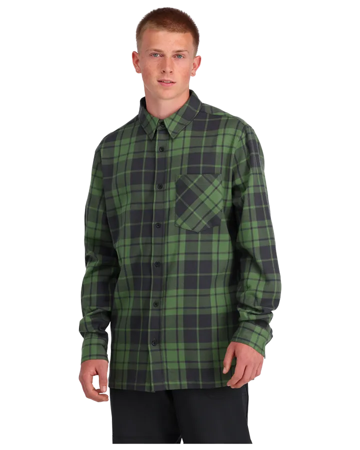 Spyder Elevation Tech Flannel Pine Plaid 2023 | Hoodies/Pullovers Mens | Snow Skiers Warehouse