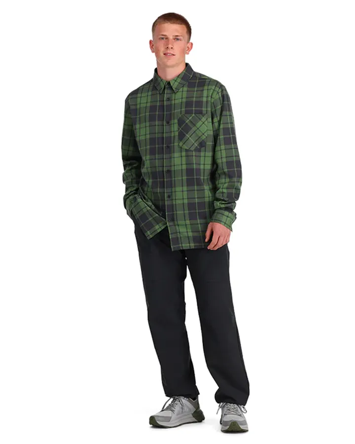 Spyder Elevation Tech Flannel Pine Plaid 2023 | Hoodies/Pullovers Mens | Snow Skiers Warehouse