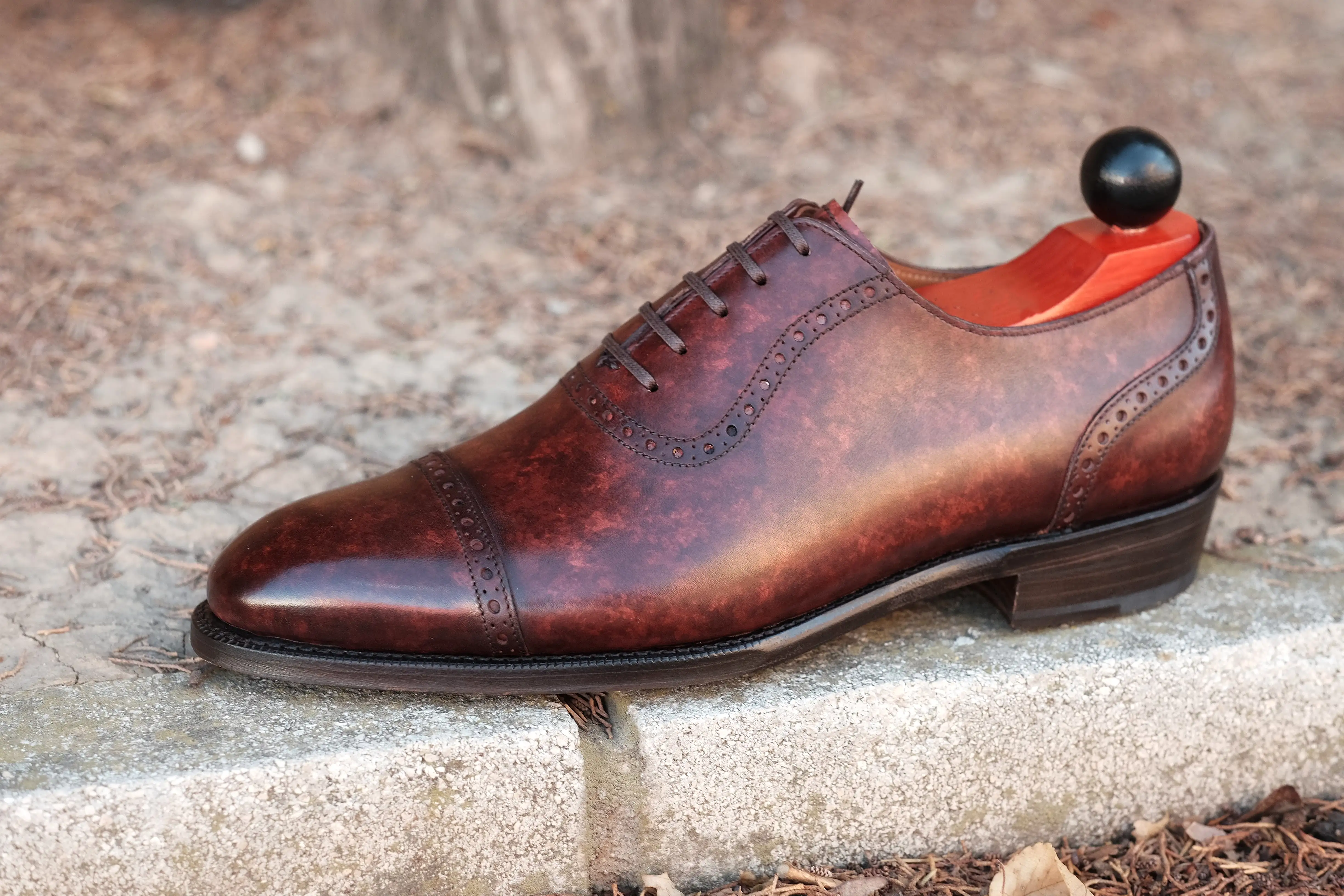 Sunnyside - MTO - Walnut Marble Patina - TMG Last - Single Leather Sole