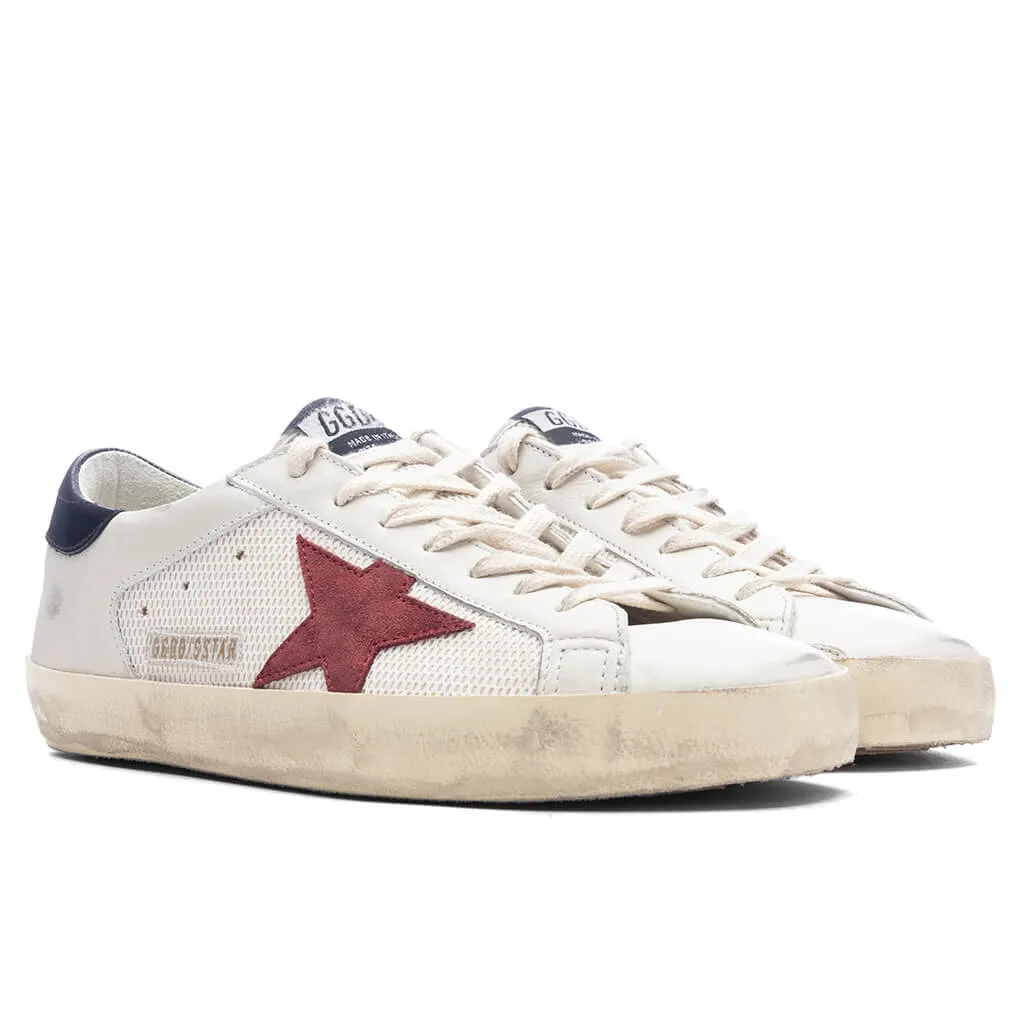 Super-Star Leather Upper and Heel Suede Star - White/Pomegranate/Black