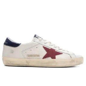 Super-Star Leather Upper and Heel Suede Star - White/Pomegranate/Black