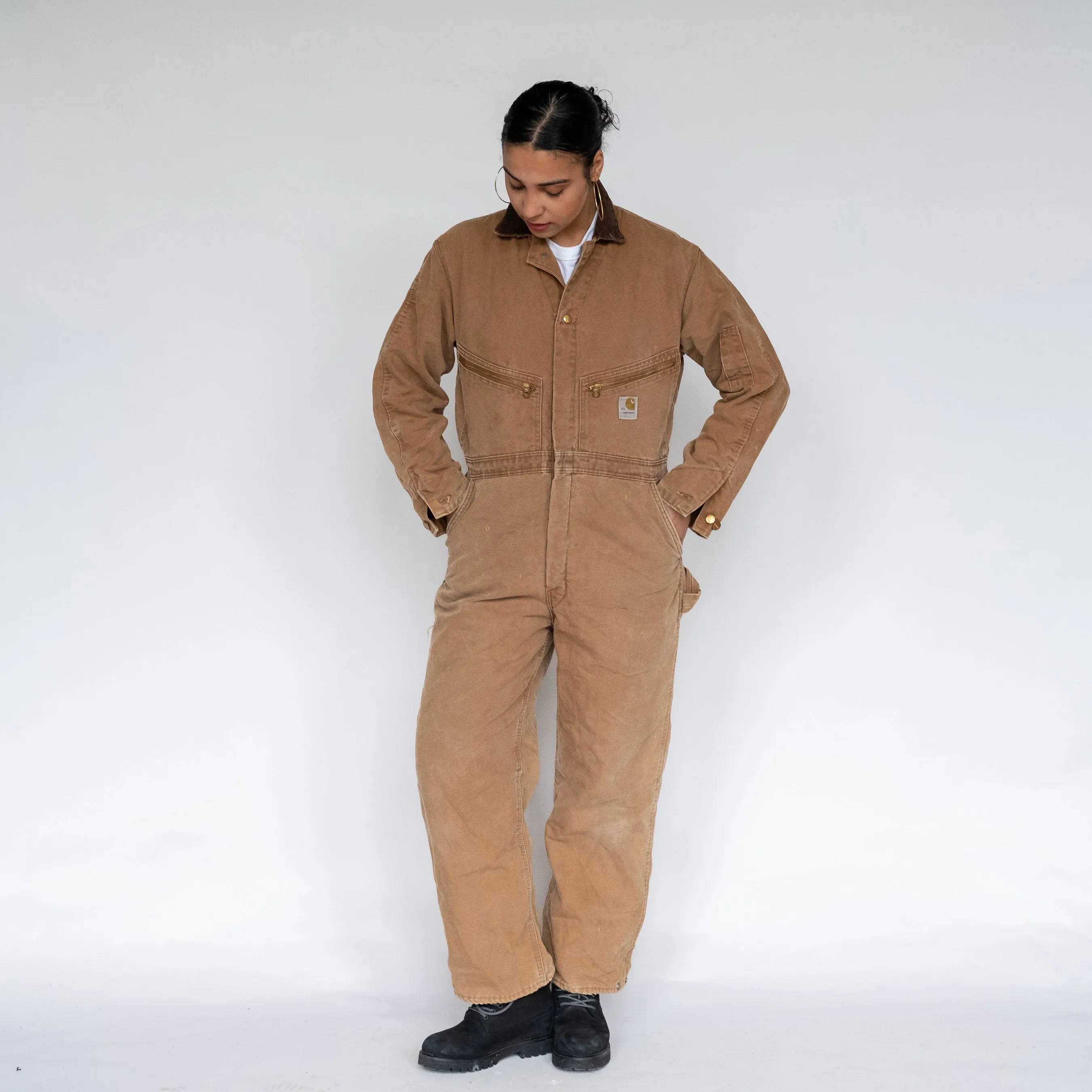 Tan 90s Carhartt Canvas Baggy Dungarees (M)