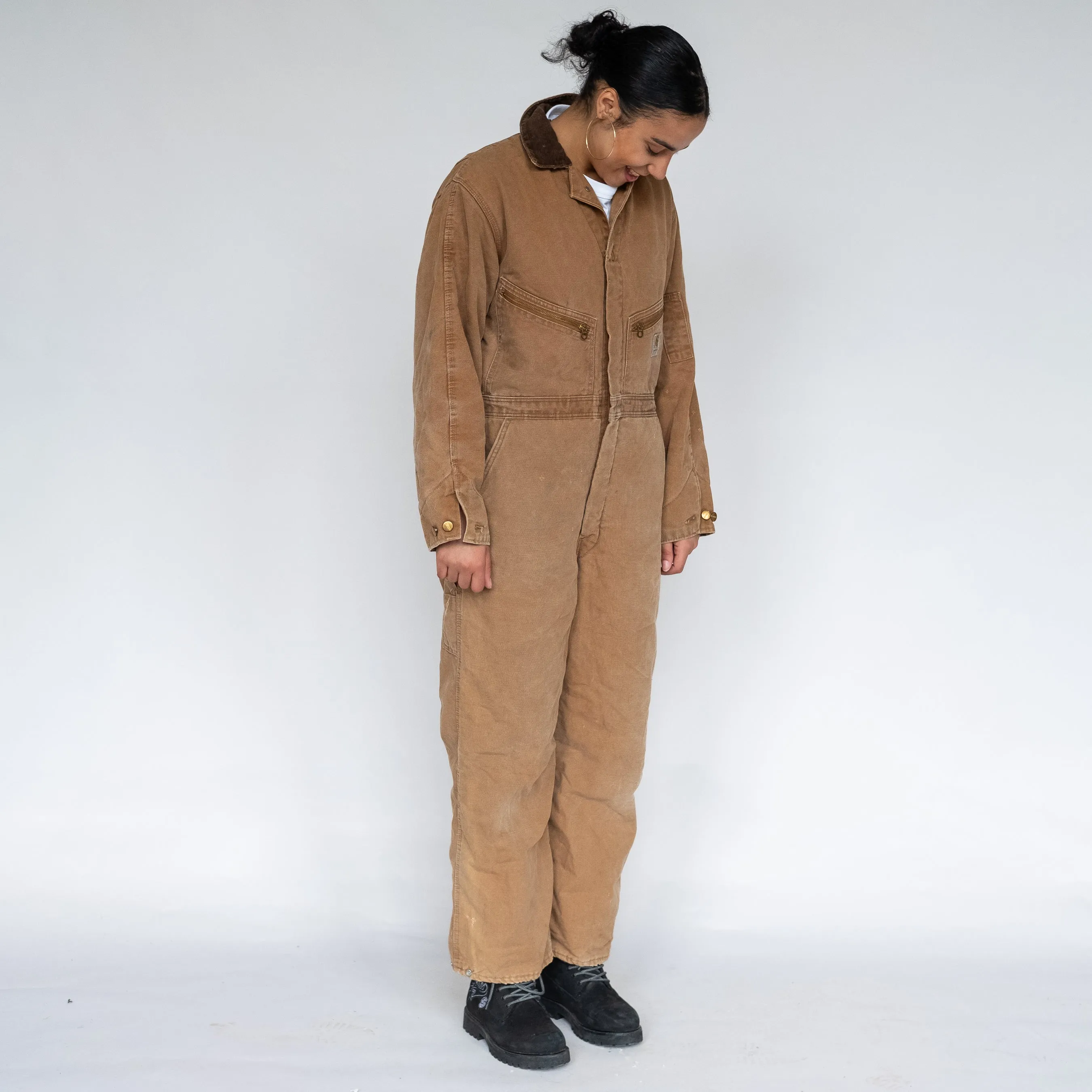 Tan 90s Carhartt Canvas Baggy Dungarees (M)