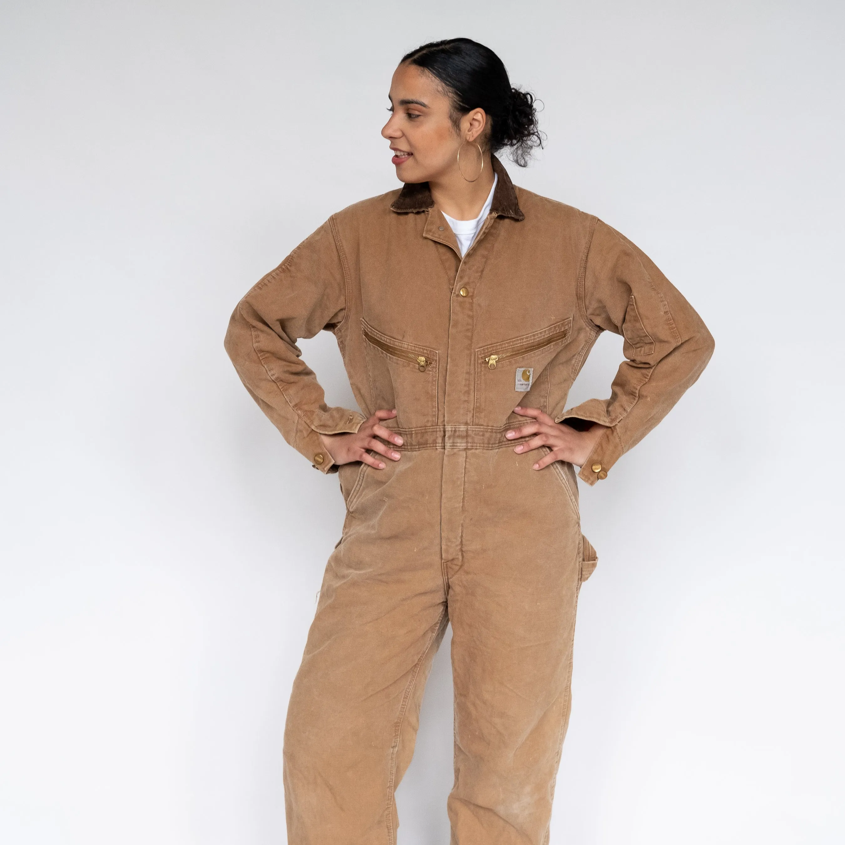 Tan 90s Carhartt Canvas Baggy Dungarees (M)