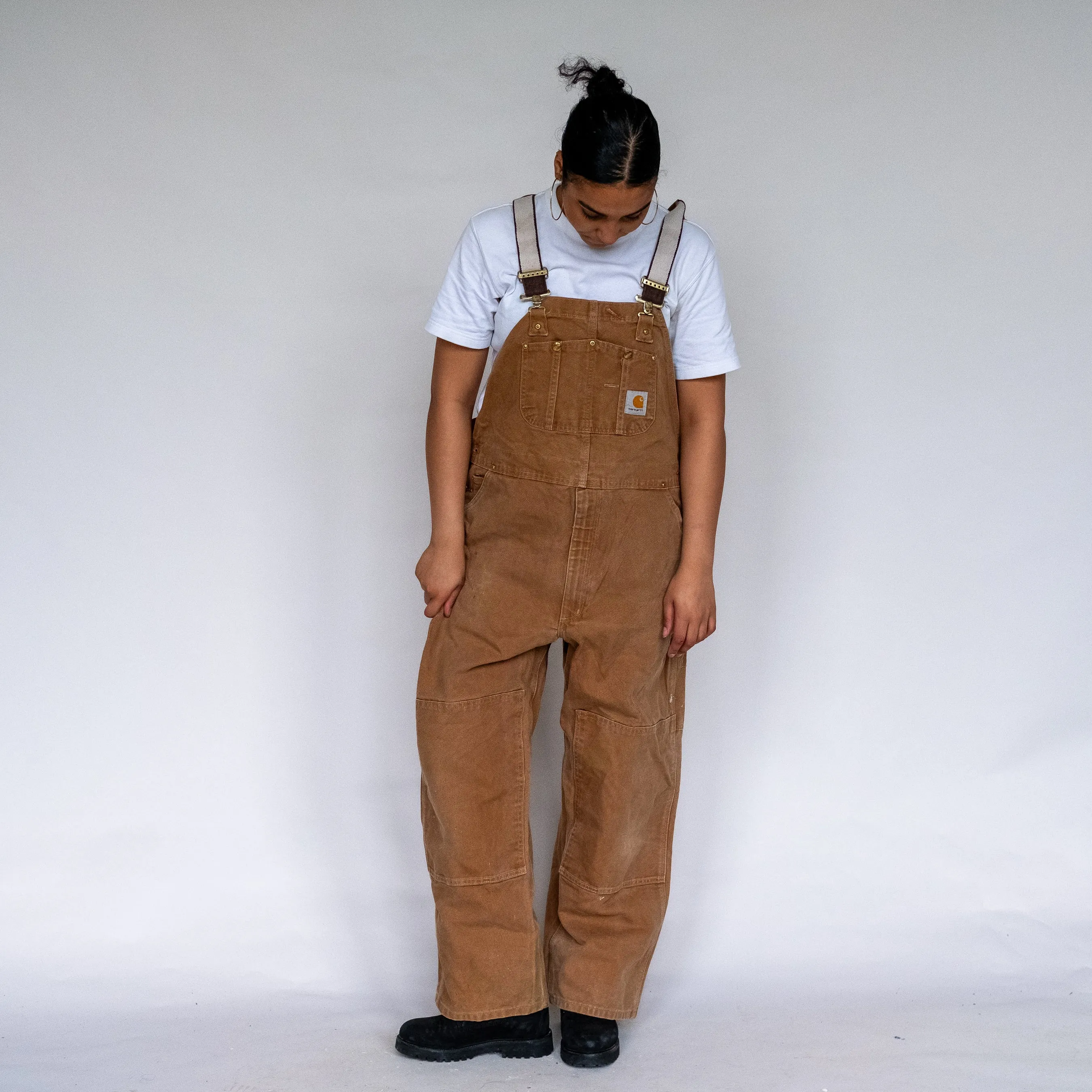 Tan 90s Carhartt Canvas Baggy Dungarees (XL)