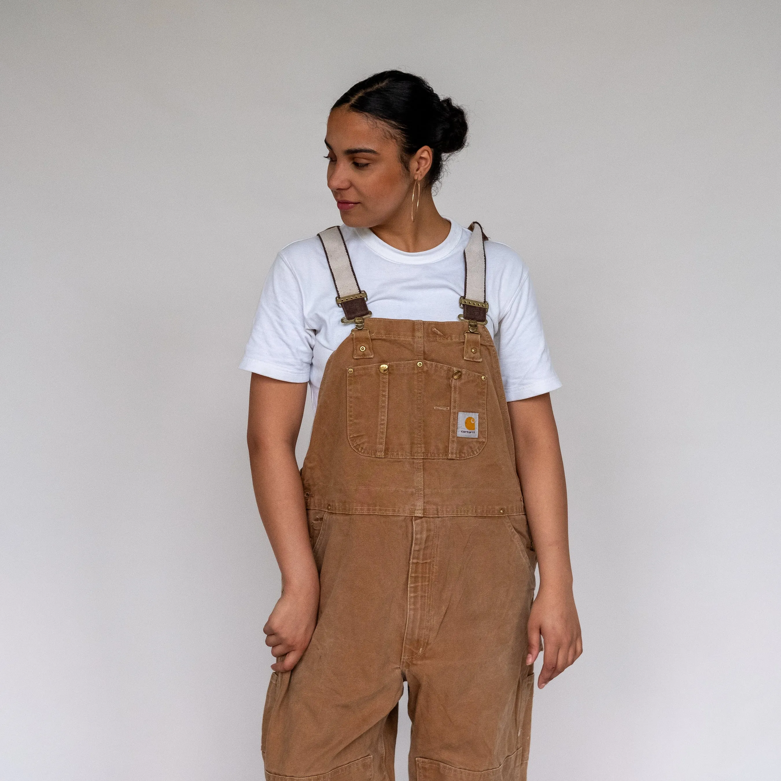 Tan 90s Carhartt Canvas Baggy Dungarees (XL)