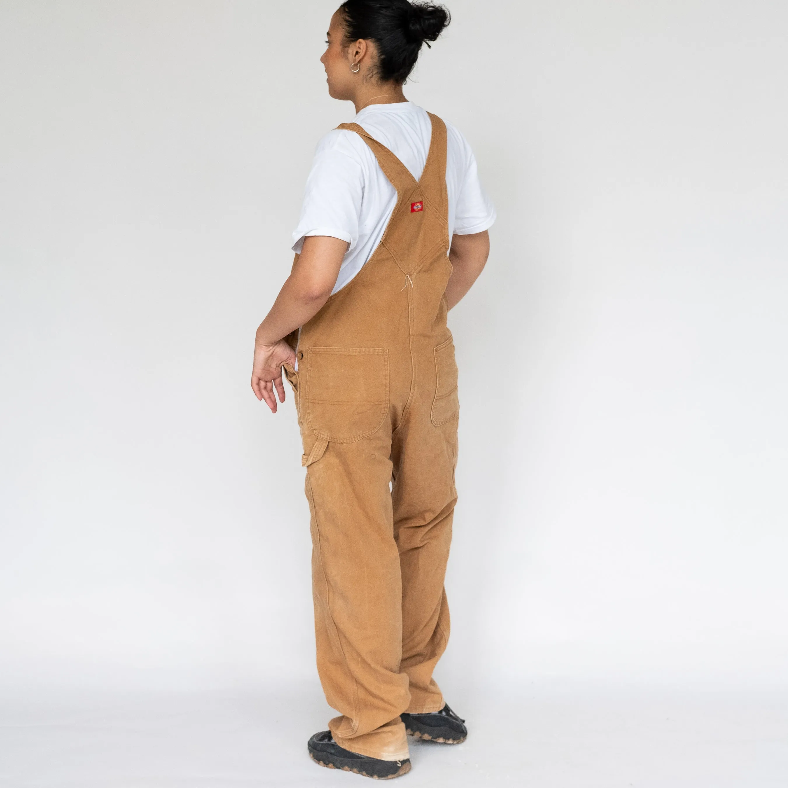 Tan 90s Dickies Canvas Baggy Dungarees (L)