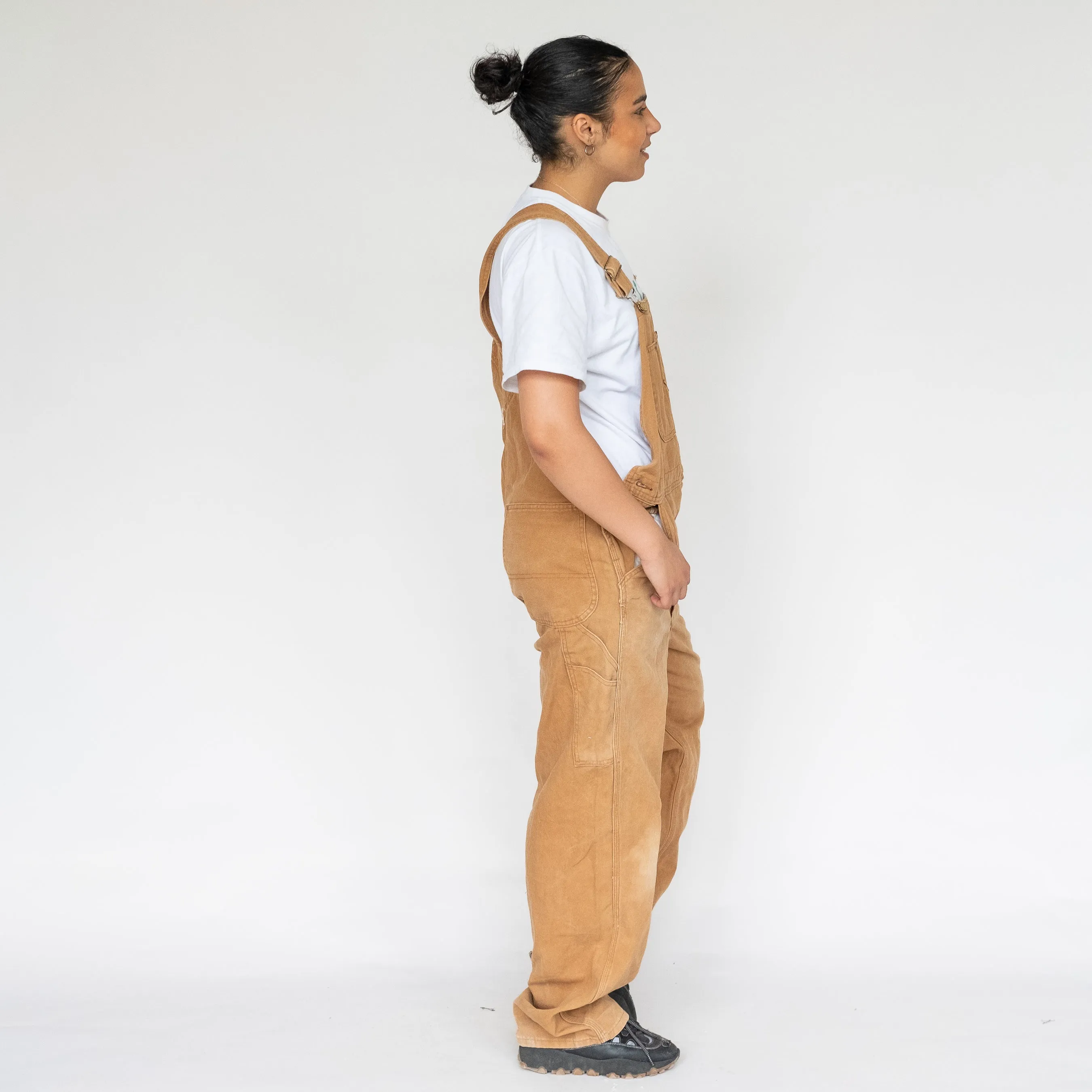 Tan 90s Dickies Canvas Baggy Dungarees (L)