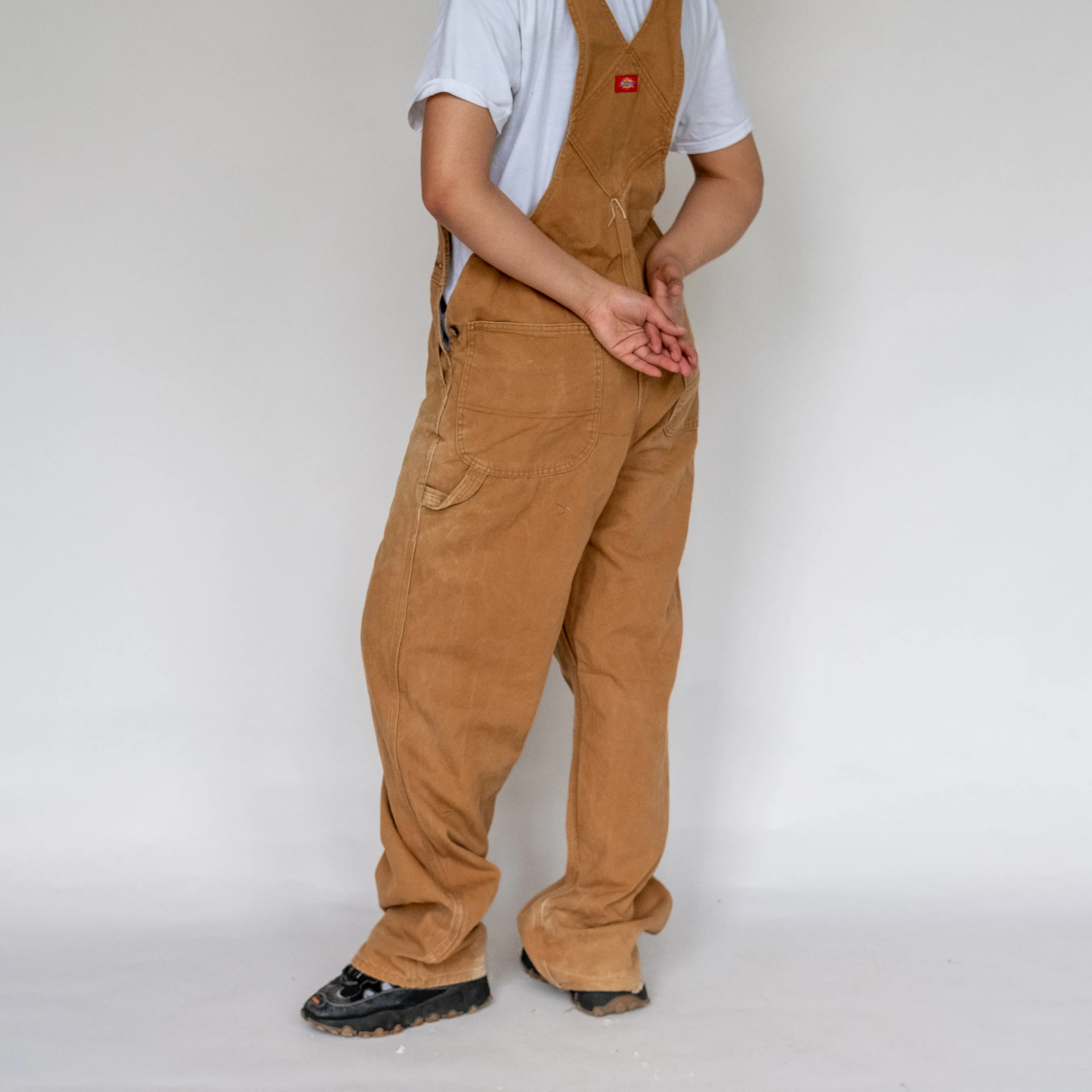 Tan 90s Dickies Canvas Baggy Dungarees (L)