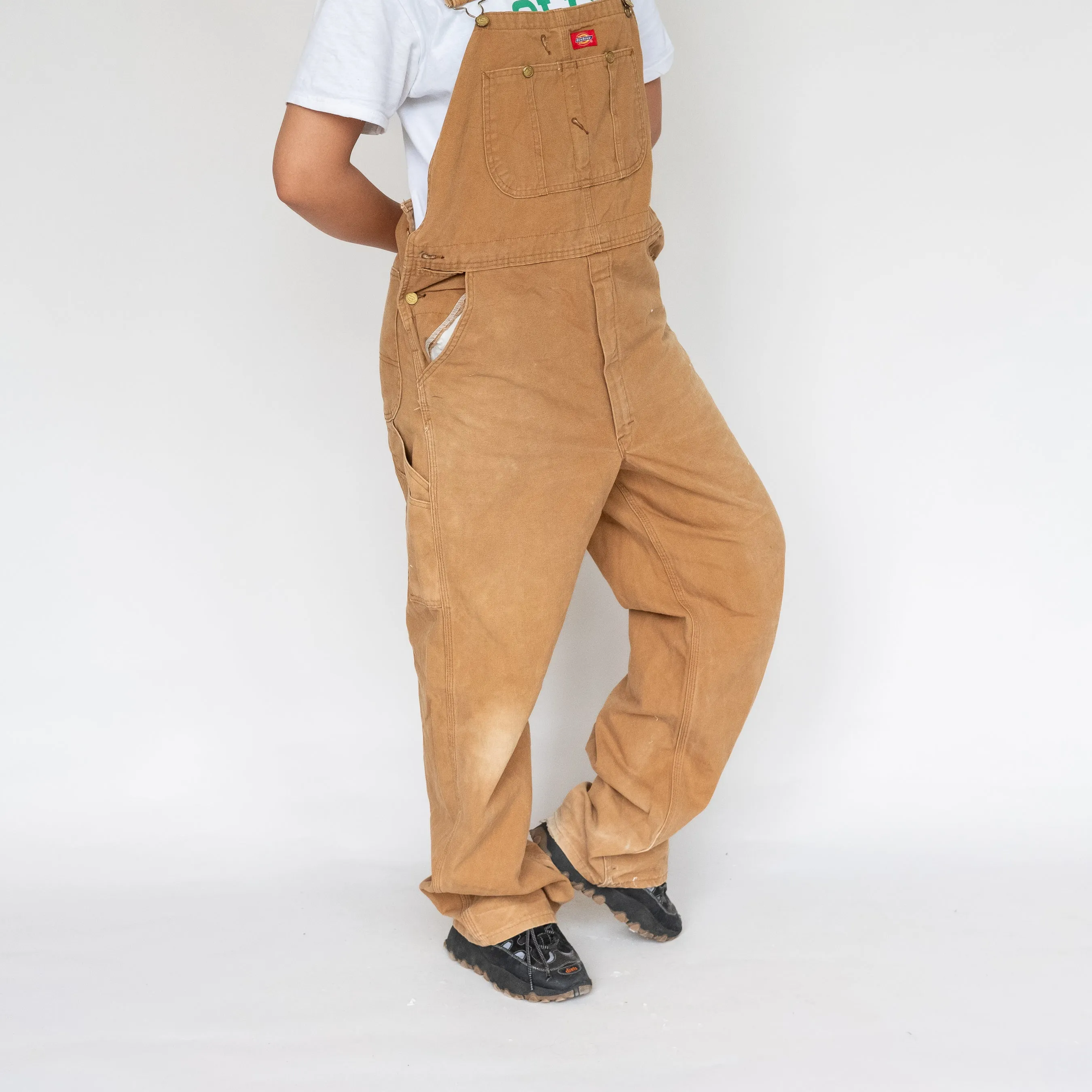 Tan 90s Dickies Canvas Baggy Dungarees (L)