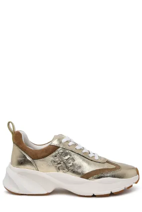 Tory Burch Logo Patch Lace-Up Sneakers