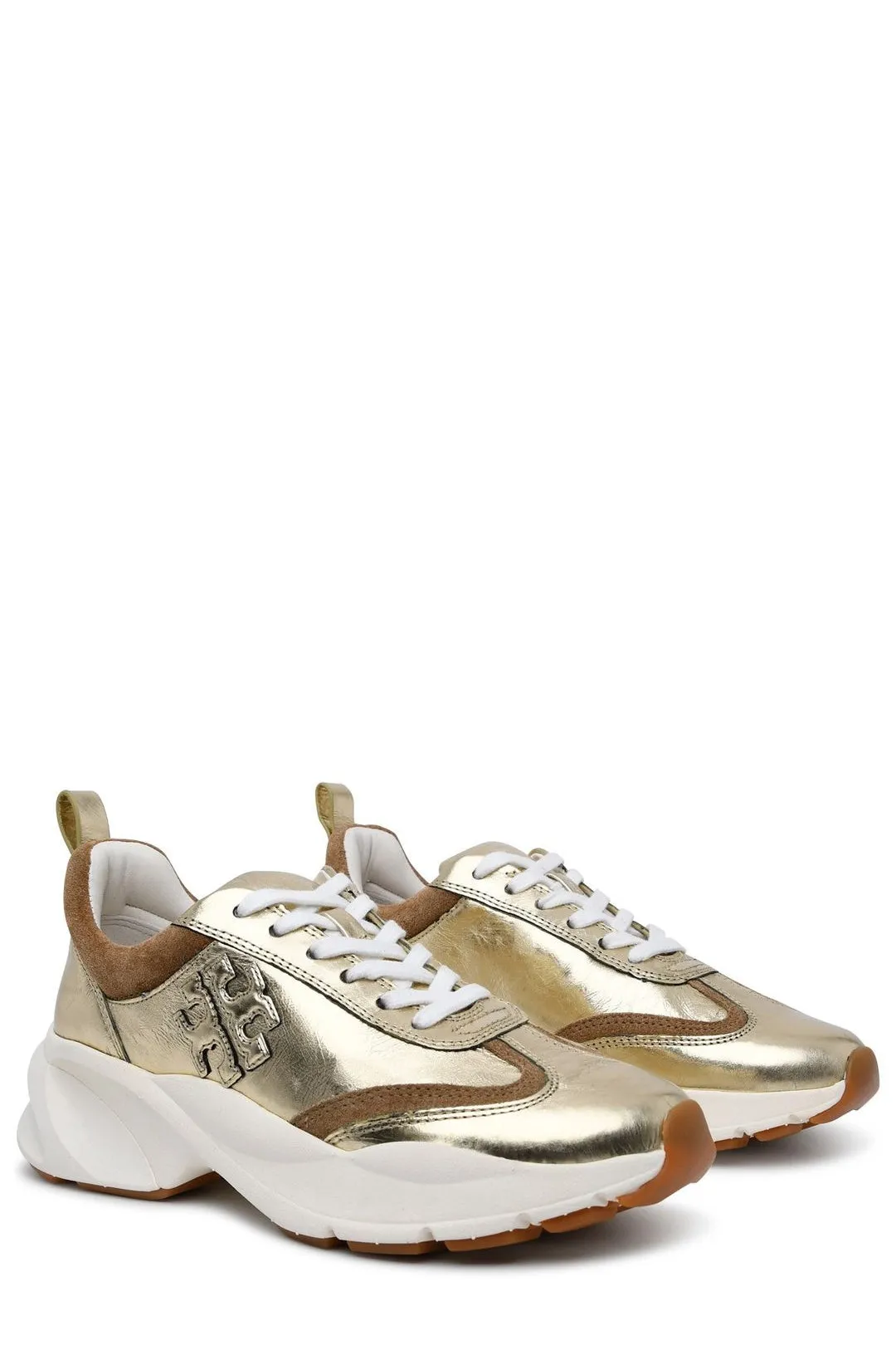 Tory Burch Logo Patch Lace-Up Sneakers