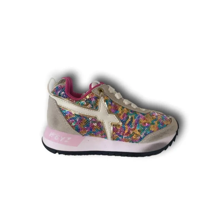 W6YZ Just Say Wizz KIS-J Sneakers Bambina Brushed Suede Paillettes