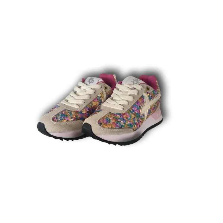 W6YZ Just Say Wizz KIS-J Sneakers Bambina Brushed Suede Paillettes