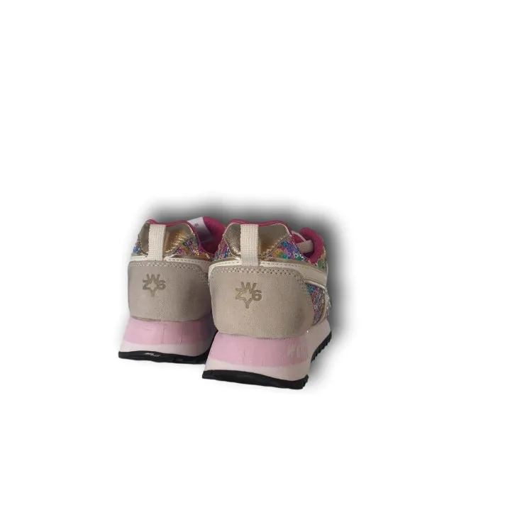 W6YZ Just Say Wizz KIS-J Sneakers Bambina Brushed Suede Paillettes