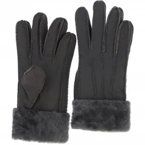 Women's Suede Sheepskin Gloves Brown : DB906